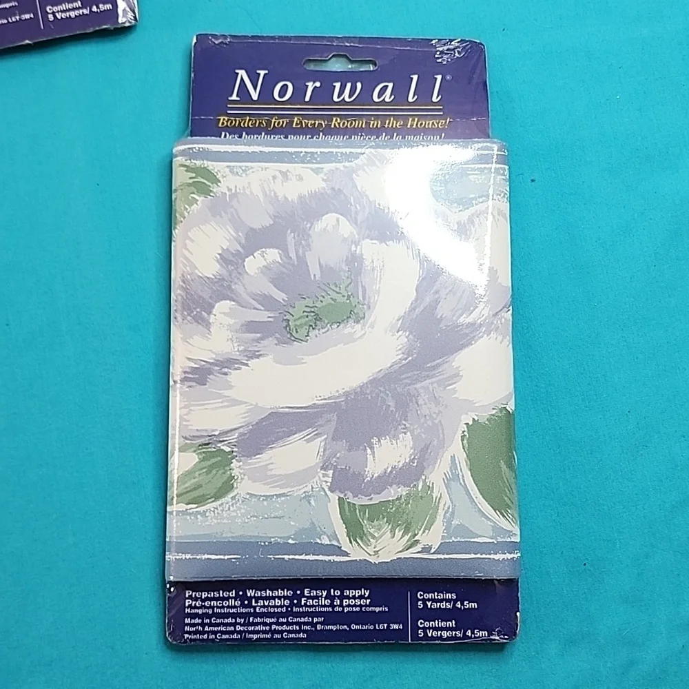 NWT Vintage Norwall Prepasted Washable Wall Boarder (8) Rolls